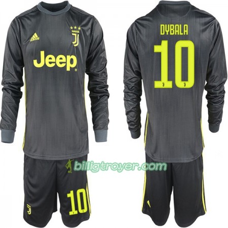 Billige Fotballdrakter Juventus Paulo Dybala 10 Barn Bortedraktsett 2018/19 Langermet